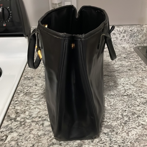 Authentic SOLD longchamp Vintage blk leather Roseau tote handbag. - Picture 4 of 8